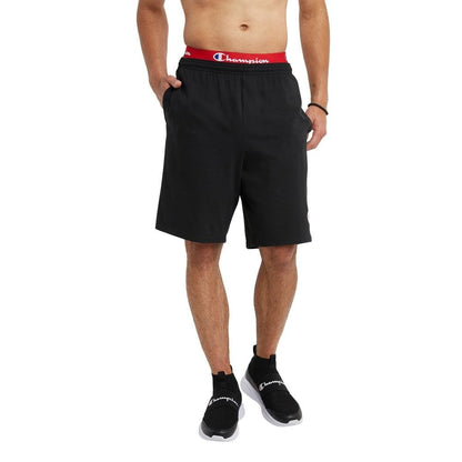 Champion Men'S Graphic Powerblend Fleece Short, Black, Large