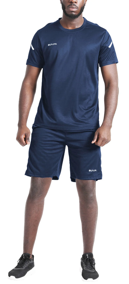 3Pack Men'S Workout Set Gym Clothes Active Shorts Shirt Set for Running Basketball Football and Daily Life,Size S-3XL