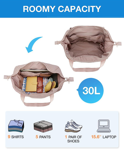 BAGSMART Large Gym Bag with Yoga Mat Buckle, Weekender Overnight Bag for Women, Travel Duffle Bag for Travel Essentials, Carry on Tote Bag Hospital Bag for Labor and Delivery