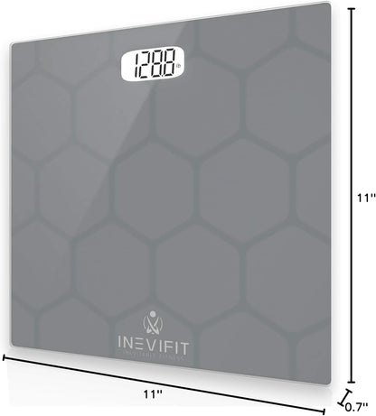 INEVIFIT Bathroom Scale, Highly Accurate Digital Bathroom Body Scale, Measures Weight up to 400 Lbs. Includes Batteries