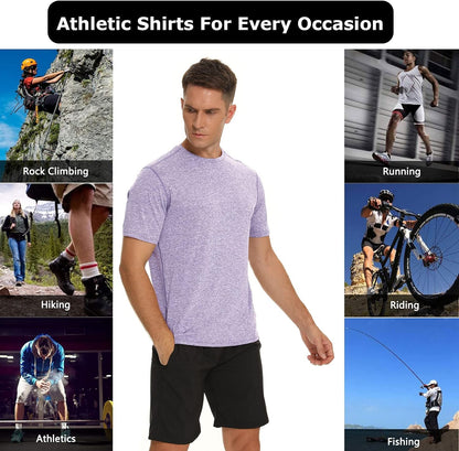 LEDING Mens Shirt Workout Running 2 Pack or 1 Pack Sports Short Sleeve Moisture Wicking Quick Dry Gym T Shirts