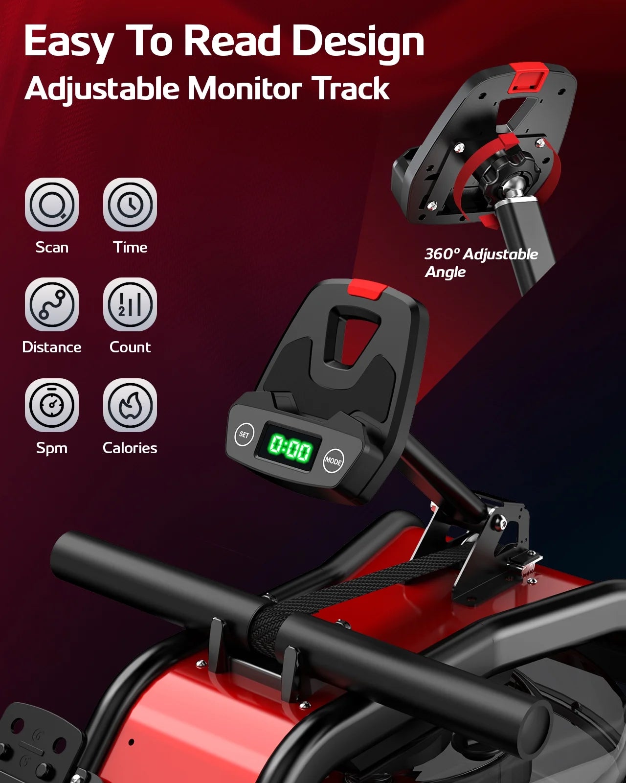 Build-In Bluetooth Water Rowing Machines Rower Foldable Indoor Rower Machines Home Exercise 350Lb