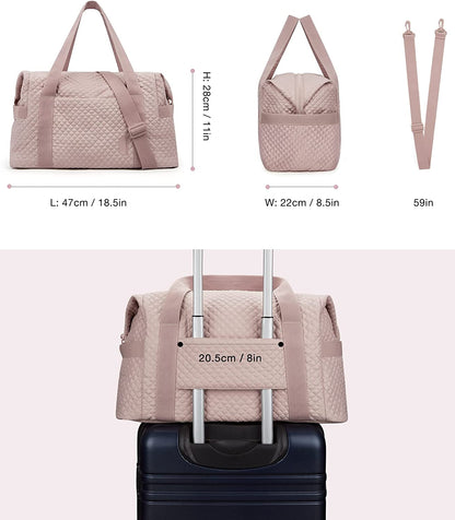 BAGSMART Large Gym Bag with Yoga Mat Buckle, Weekender Overnight Bag for Women, Travel Duffle Bag for Travel Essentials, Carry on Tote Bag Hospital Bag for Labor and Delivery