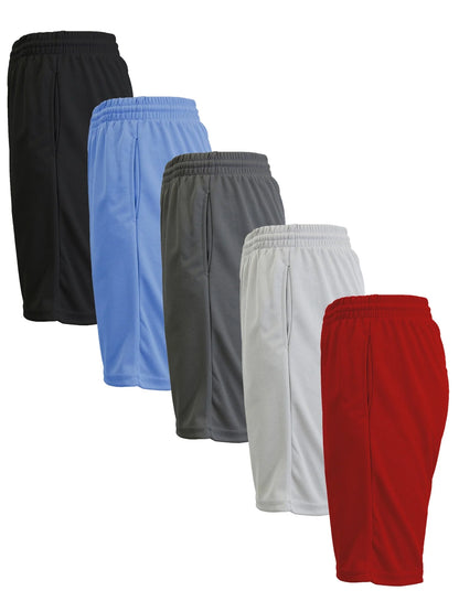 Men'S 5-Pack Lightweight Breathable Moisture Wicking Mesh Shorts