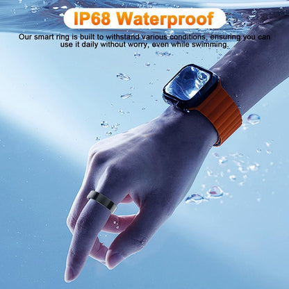 2025 Smart Ring Health Tracker with Blood Pressure Monitor, IP68 Waterproof Health Ring for Blood Oxygen Heart Rate Spo2 Sleep Monitor, Bluetooth Connect Fitness Ring for Multi-Sports Tracking