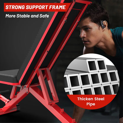 Adjustable Weight Bench Foldable Incline Bench Home Gym Workout Dumbbell Bench Strength Training Bench Support up to 660 LBS