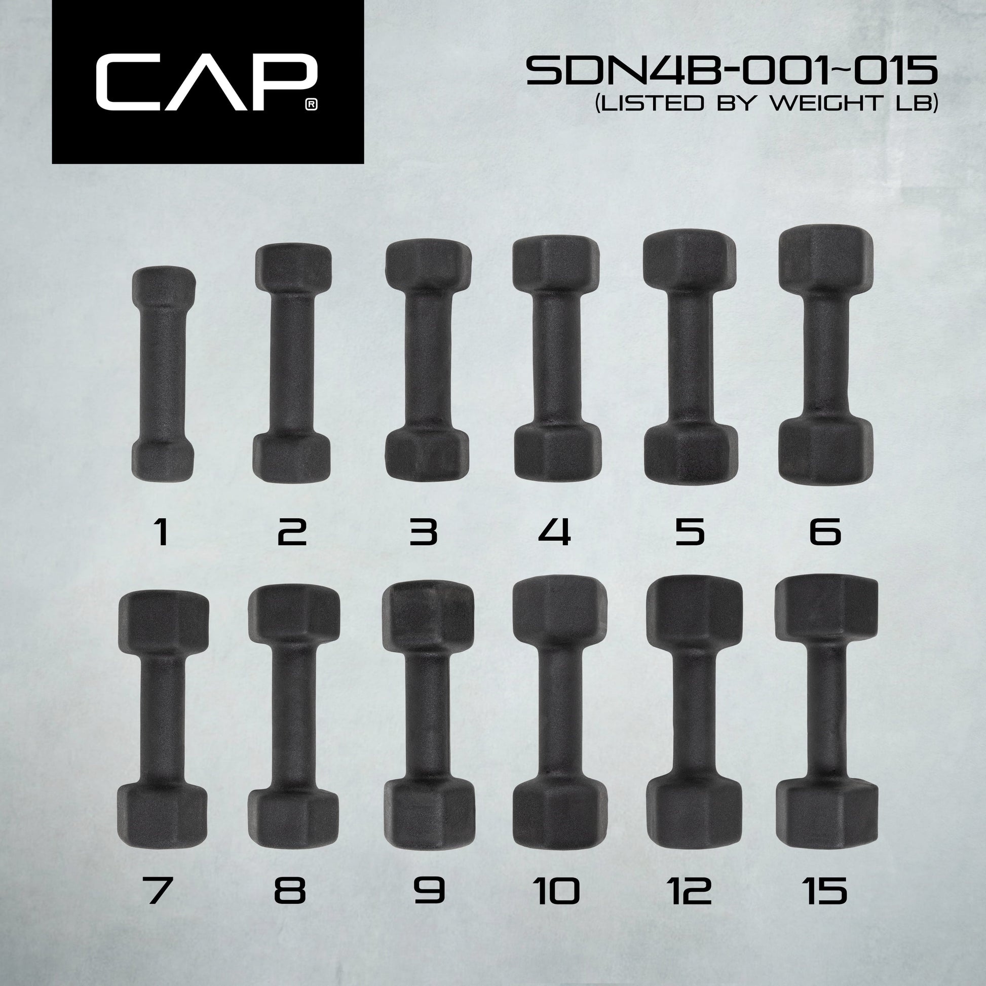 Barbell, 1Lb Black Neoprene Dumbbell, Single