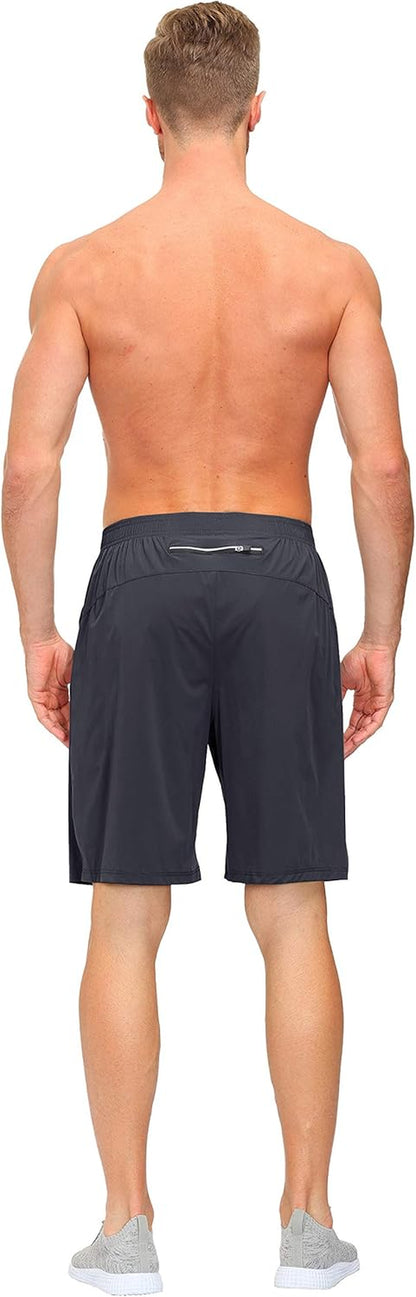 Mofiz Men'S Running Shorts Jogger Shorts Workout Lightweight Quick Dry Gym Shorts Casual Solid Deep Gray Size L