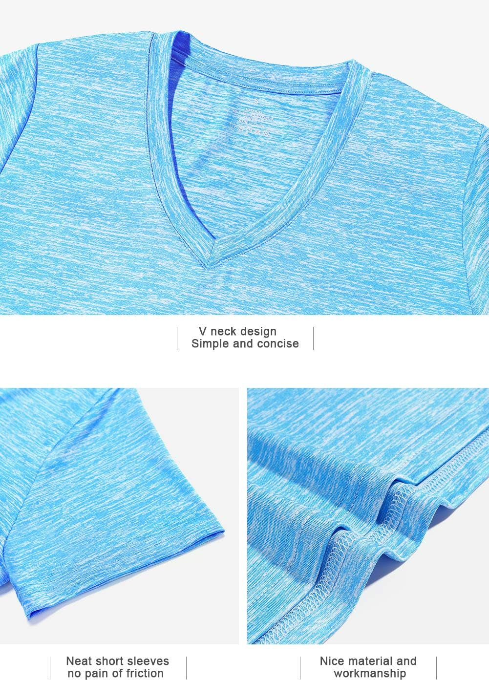 Xelky 3-4 Pack Women'S Dry Fit Tshirt Short Sleeve Moisture Wicking Athletic Shirts Sport Activewear Tee V Neck Workout Top