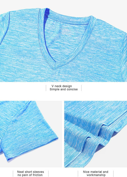 Xelky 3-4 Pack Women'S Dry Fit Tshirt Short Sleeve Moisture Wicking Athletic Shirts Sport Activewear Tee V Neck Workout Top