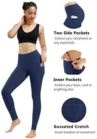 Fengbay 3 Pack High Waist Yoga Pants,Yoga Pants for Women Tummy Control Workout Pants 4 Way Stretch Leggings with Pockets