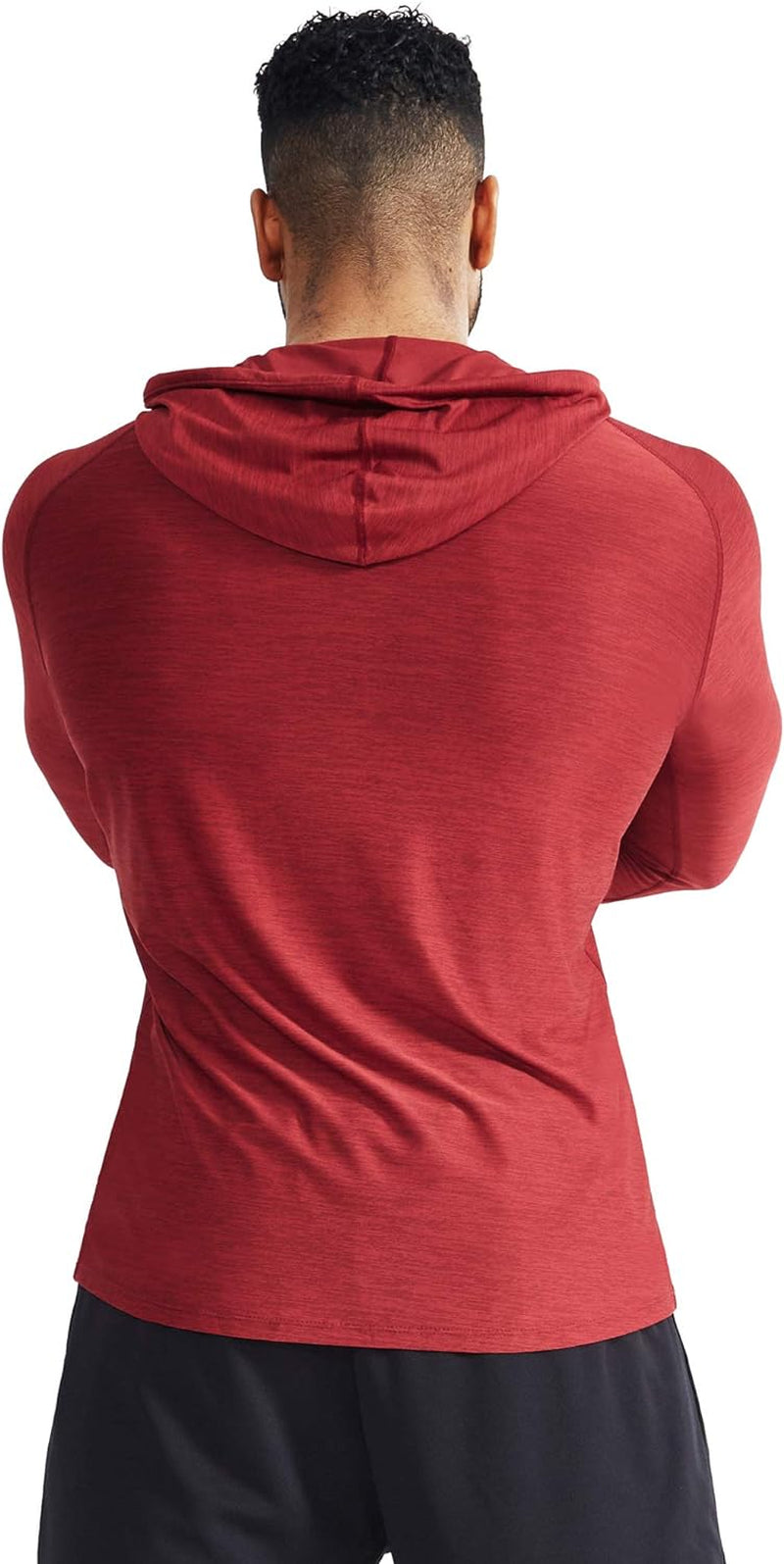 NELEUS Men'S Workout Shirts with Hoods Grey,Red