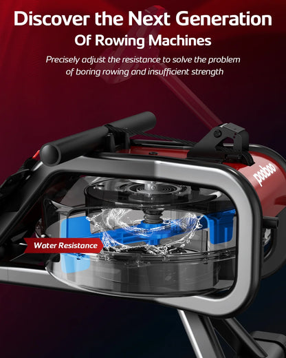 Build-In Bluetooth Water Rowing Machines Rower Foldable Indoor Rower Machines Home Exercise 350Lb