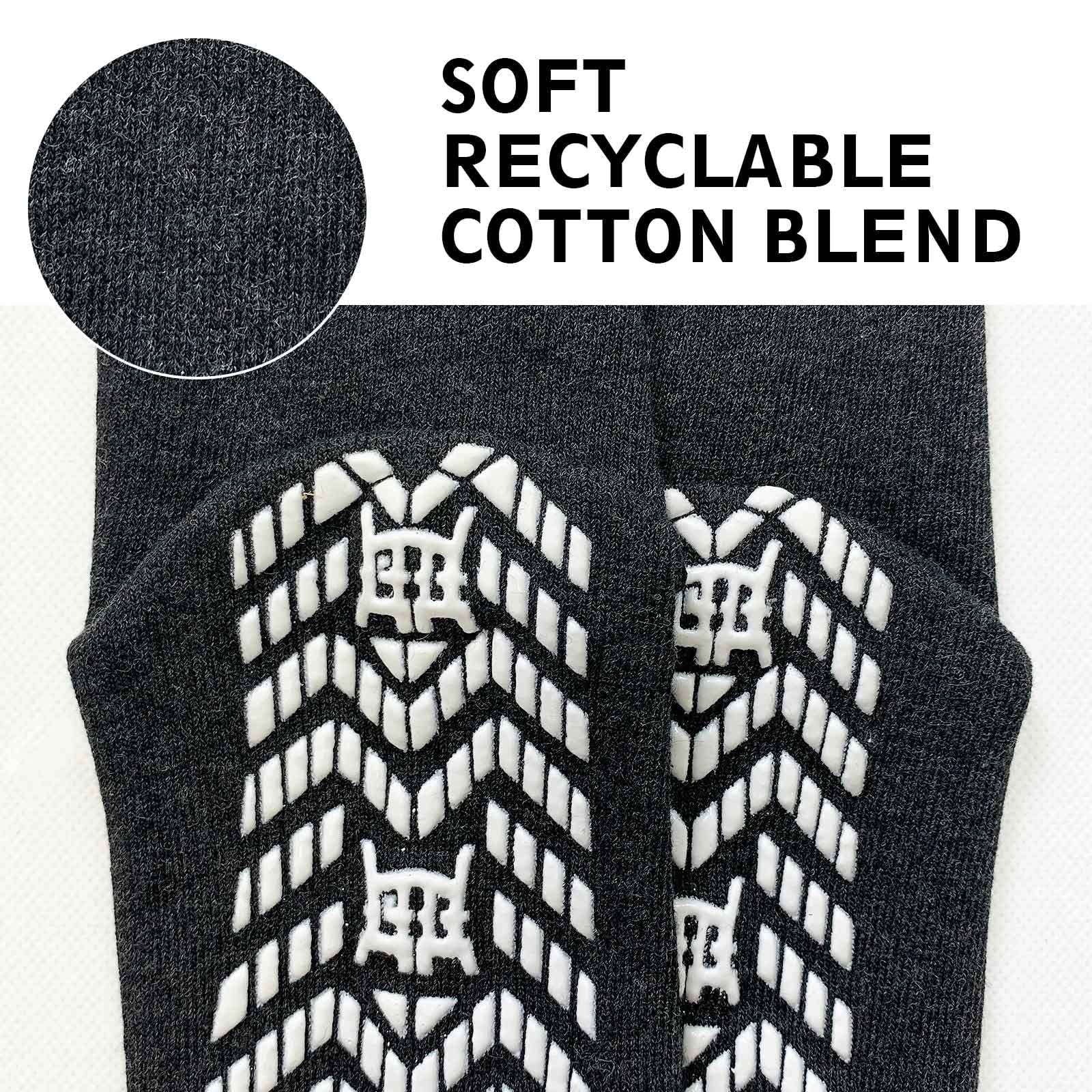 10 Pairs Non Slip Grip Socks - Ideal for Yoga, Pilates, Hospital Use - Men & Women'S Crew Sticky Gripper Socks (Size 9-11)