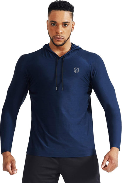 NELEUS Men'S Dry Fit Athletic Shirt Workout Running Long Sleeve Shirts with Hoods