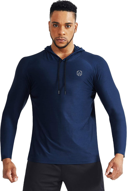 NELEUS Men'S Dry Fit Athletic Shirt Workout Running Long Sleeve Shirts with Hoods