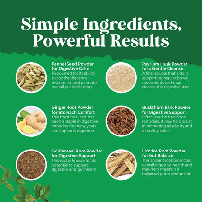 Colon Cleanser & Detox - Lactobacillus Acidophilus Probiotic Supplement Body Cleanse - Psyllium Husk Capsules Gut Health Supplement