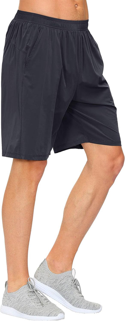 Mofiz Men'S Running Shorts Jogger Shorts Workout Lightweight Quick Dry Gym Shorts Casual Solid Deep Gray Size L