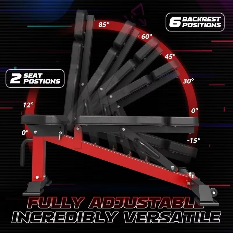 Adjustable Weight Bench, Adjustable Strength Training Bench for Full Body Workout, Workout Bench with 7 Back Positions