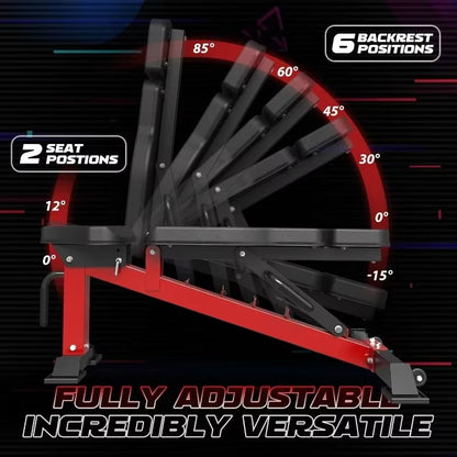 Adjustable Weight Bench, Adjustable Strength Training Bench for Full Body Workout, Workout Bench with 7 Back Positions