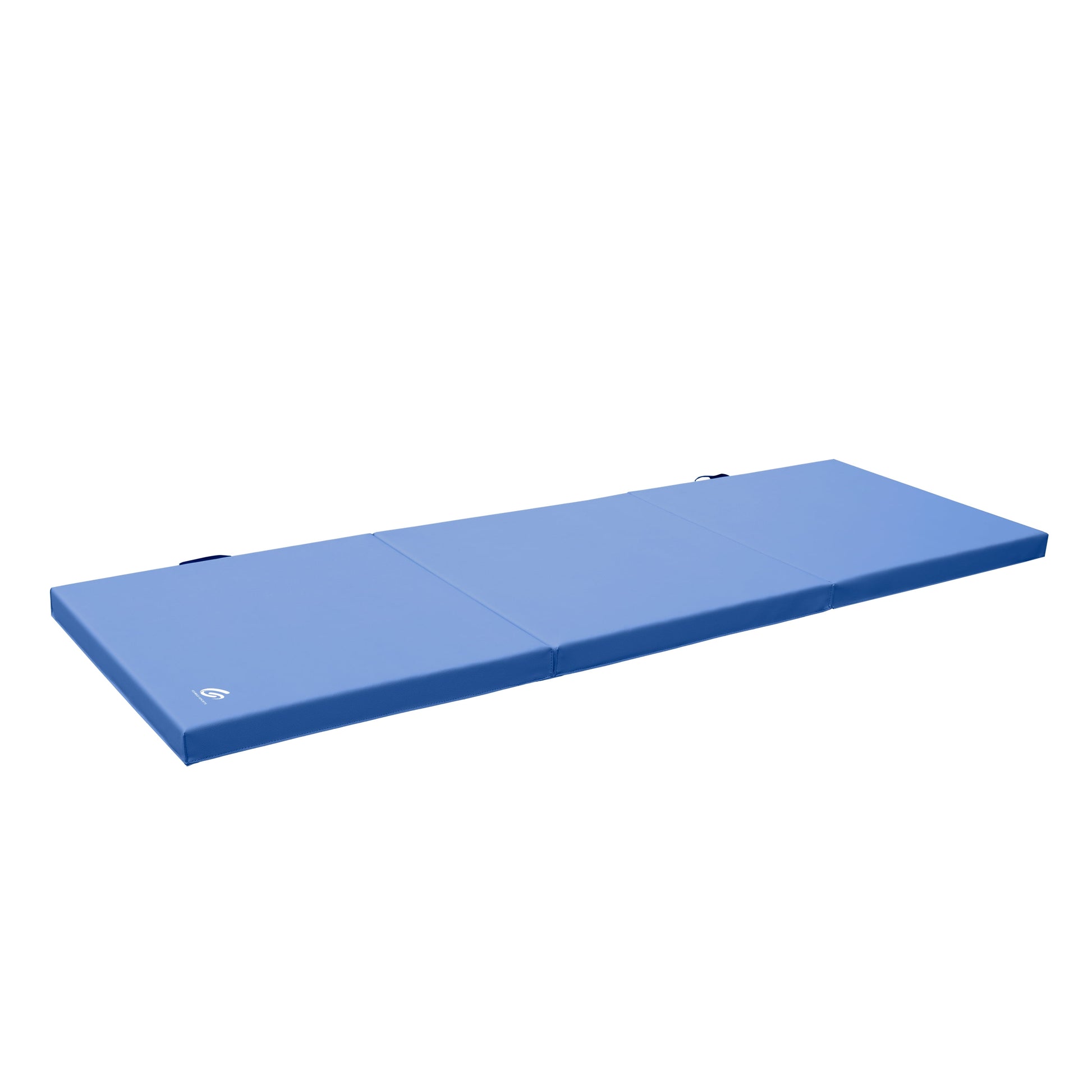 Tri-Fold Gymnastics Exercise Mat with Handles, 6' X 2' X 2", Blue