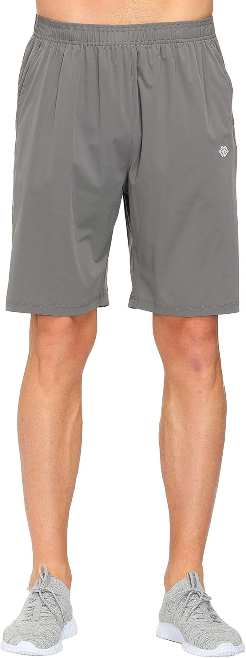 Mofiz Men'S Running Shorts Athletic Performance Shorts Gym Jogger Workout Shorts Zip Pockets Light Gray Size M