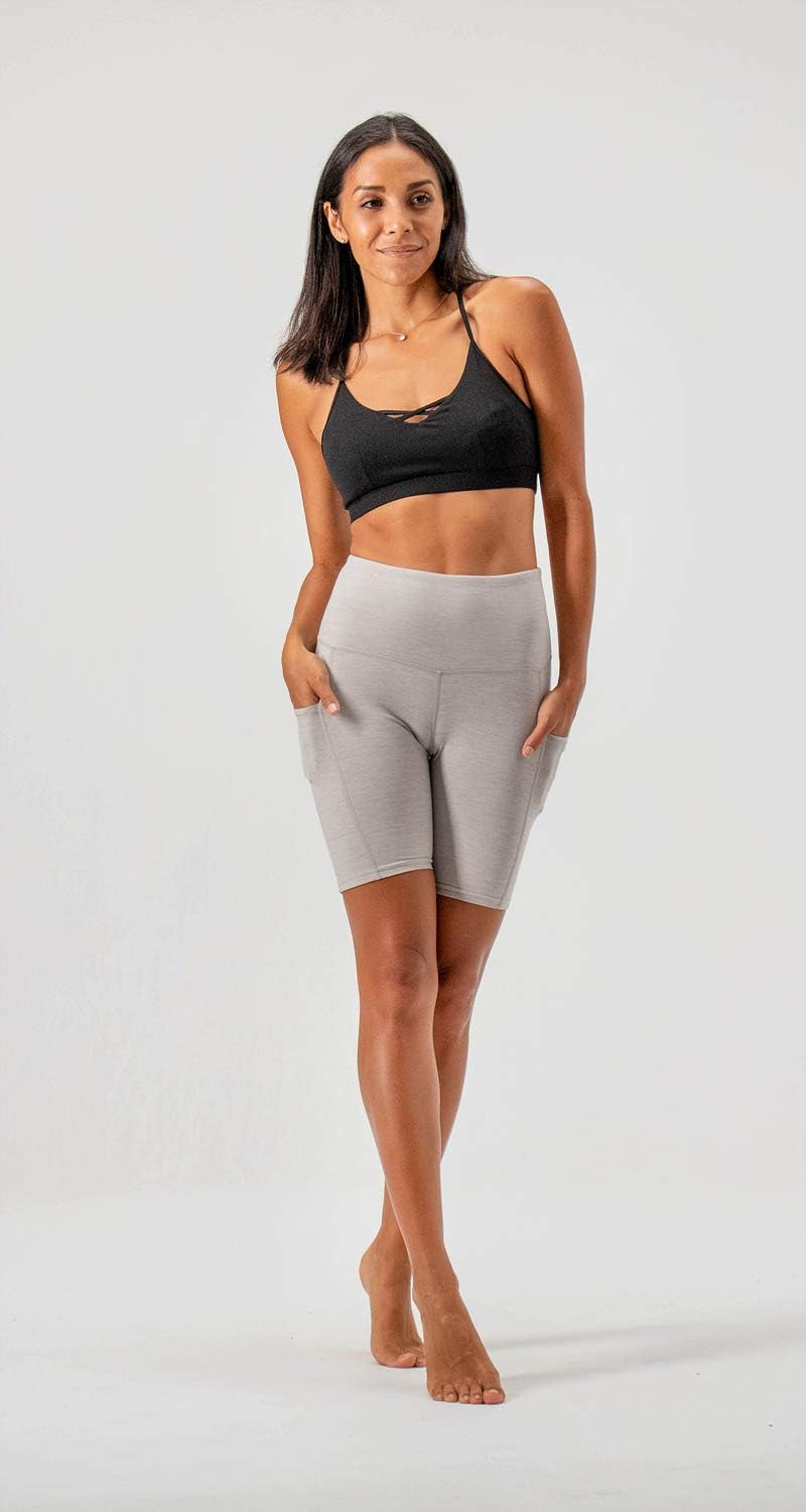 DEVOPS Women'S 2-Pack High Waist Workout Yoga Running Exercise Shorts with Side Pockets