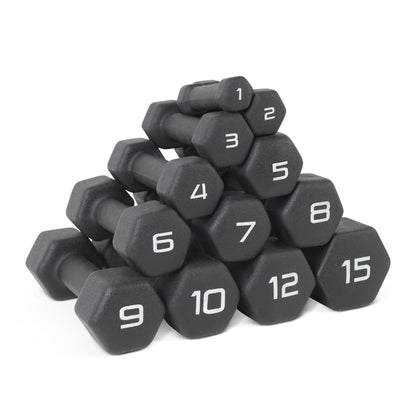 Barbell, 1Lb Black Neoprene Dumbbell, Single